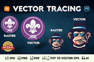 vectorize edit, logo redesign modify or convert images to ai,eps,svg,png file