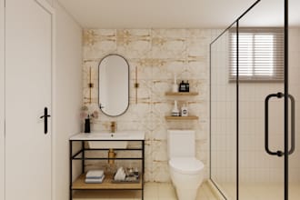 design and render bathroom, laundry, closet in 3dsmax