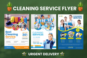 design unique cleaning service, pressure washing and  junk removal flyer