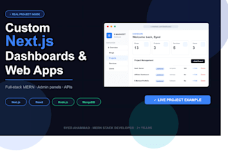 build full stack web app, landing page with chatbot