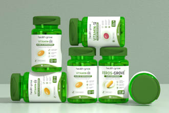 design premium supplement label and packaging design