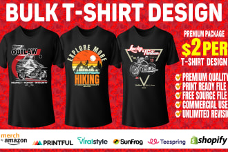 do create attractive bulk and custom trendy t shirt design for merch by amazon