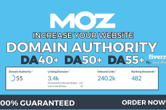 increase domain authority moz da 60 plus by high authority SEO backlinks