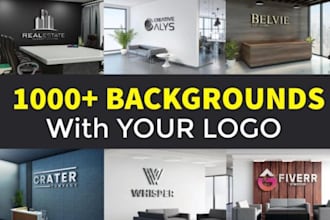 professional virtual zoom background with custom logo design