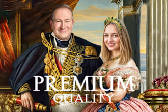 create a royal portrait for human in high quality
