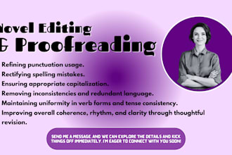 professionally proofread and line edit your novel, book and ebook