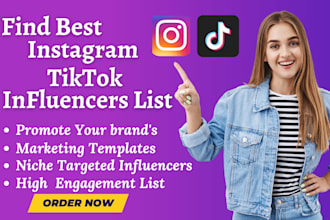 find best instagram, youtube, tiktok influencers list for influencer marketing