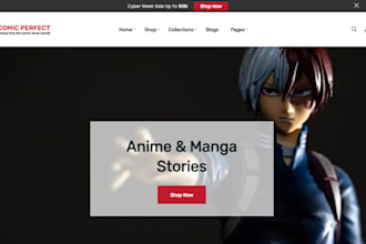 build anime clothing shopify website fashion website manga shopify store