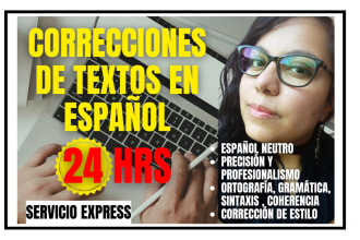 correcciones de textos en español en solo 24 hrs