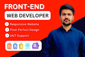 do website development as full stack web developer, front end, backend, react js