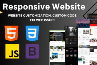 custom code responsive website in HTML CSS js bootstrap