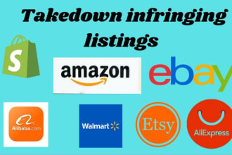 report to remove copyright listening from shopify etsy ebay walmart under dmca