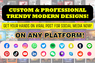 design attractive professional social media posts and thumbnails