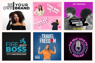 design a podcast cover art and podcast logo
