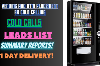 do cold calling for vending machine locator atm placement locations