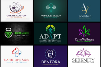 create unique mental health, wellness, yoga, medical, hospital, urgent care logo
