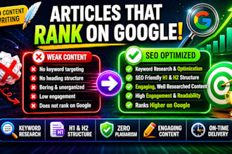 write SEO optimized blog posts and articles for your website