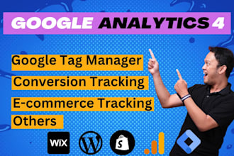 set up google analytics 4, conversion tracking, ga4 ecommerce tracking via GTM