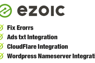 ezoic integration, fix errors, ads txt file setup, nameserver integration
