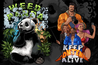 do amazing cartoon t shirt design for amazon merch