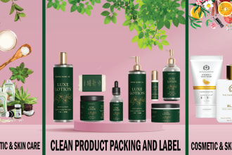 do beauty oil skincare  and cosmetic products logo , label , box and packaging