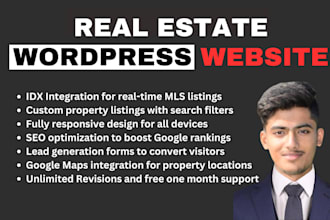 create a real estate wordpress website with idx and property listings