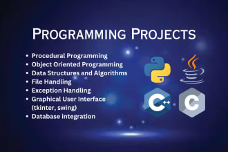 do any python, java, cpp programming projects and tasks
