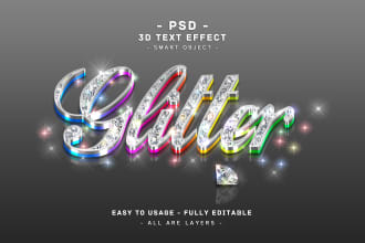 do all type 3d animation sparking diamond glitter logo