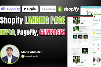 clone shopify landing page design with replo, pagefly, or gempages