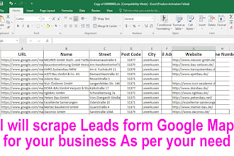 provide google maps data scraping service for business information