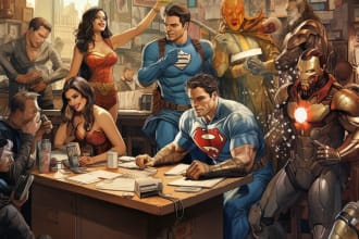 make a comic book art and illustration