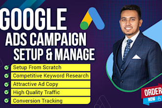setup and manage your google ads, PPC campaign for ecommerce business