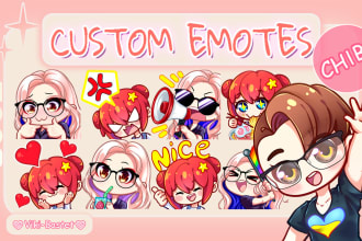 draw custom chibi emotes for you