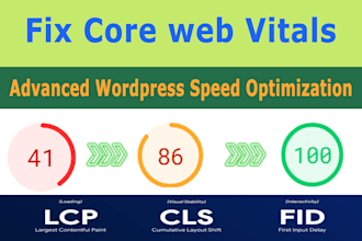 speed up wordpress or fix core web vitals, cls,lcp for google pagespeed insights