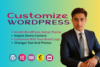 install, set up, and wordpress theme customization
