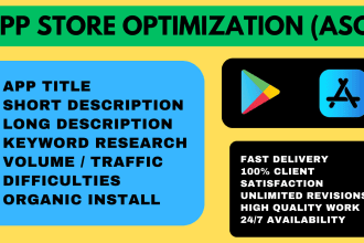 do app store optimization aso and write great description for play store