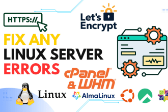 fix email, smtp, dns, mysql, cpanel whm, hack server issues