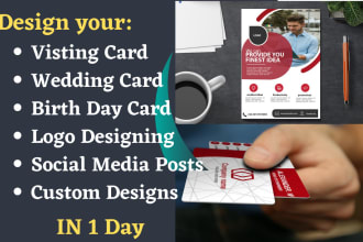 design amazing visiting card, wedding card and stunning logo