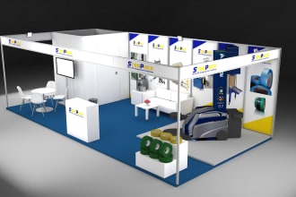 design a 3d modular system booth stand exhibition
