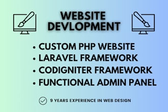 develop php, laravel, codeigniter website