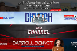 design a professional, perfect banner, channel art in 1 day