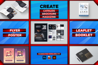 create catalog, brochure, booklet, magazine, flyer, poster, leaflet
