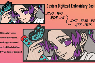 professionally embroidery digitize in dst pes emb file asap