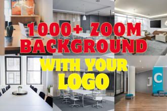 design a professional google meet, zoom virtual background with your logo