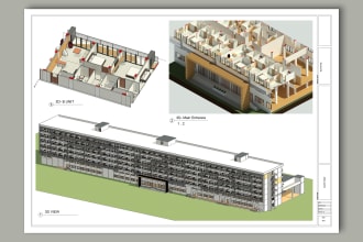 do revit architecture bim model and 3d rendering