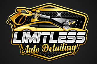 design auto detailing car wash repair and automotive logo