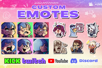 create custom emotes for kick, twitch, youtube, discord, and else