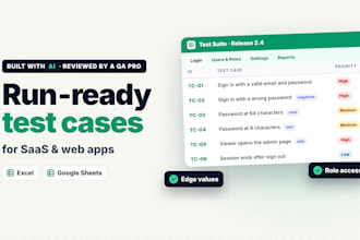 create ai built test cases and QA test plans your team can run on