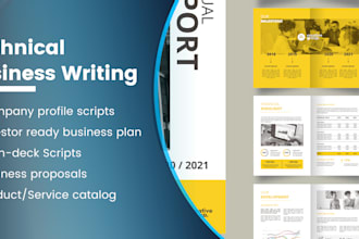 create product catalog, business profile, pitch deck