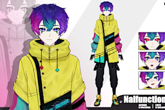 design high quality live2d model art for vtuber